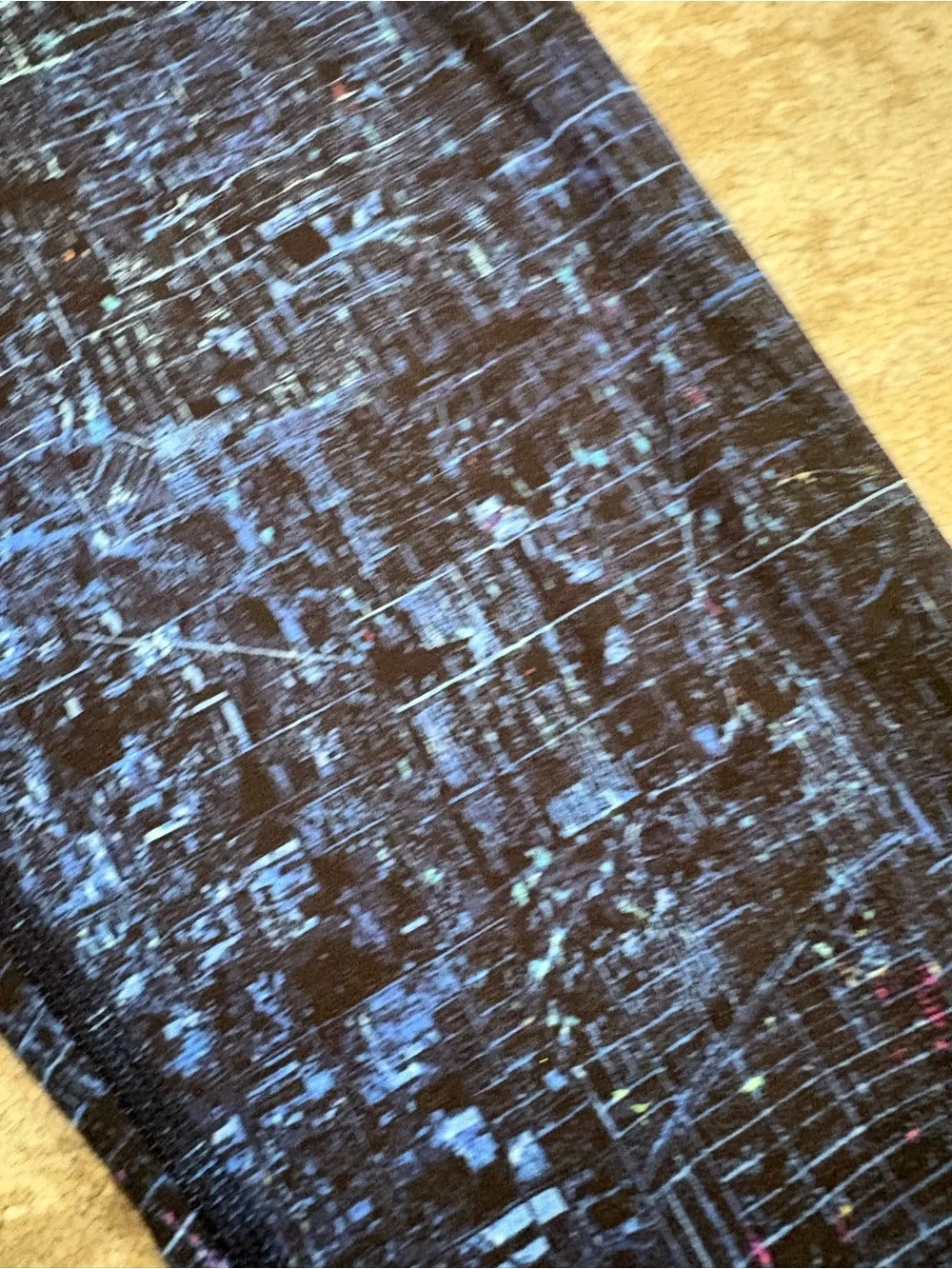 Lululemon High-rise Blue & Black Multi-colored Leggings Inside Pocket Size 6
